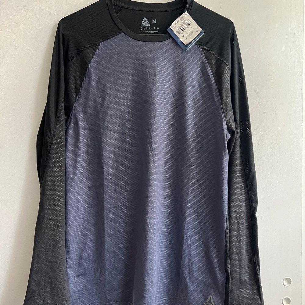 Reebok Men’s Long Sleeve Athletic Shirt - Navy & Black